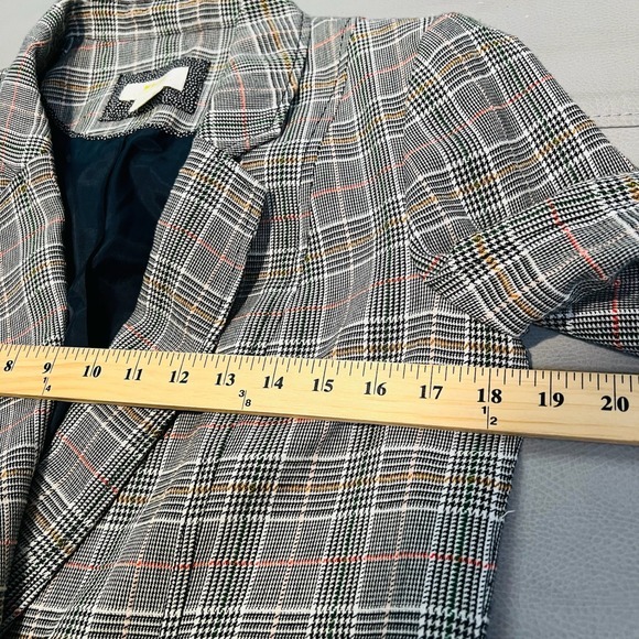 Anthropologie Maeve Lilith Plaid Oversize Gray Academia Double Breast Blazer3921 - Picture 8 of 12